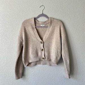 BP Tan Cropped Cardigan (Size Small)